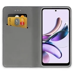 Motorola Moto G54 5G Telefontok - arany mágneses szilikon keretes könyvtok-3