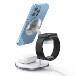 Choetech T585-F Telefon töltő - 3in1 fehér vezeték nélküli (Wireless) töltőpad - Apple telefon, headset és okosóra-1