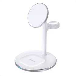Choetech T585-F Telefon töltő - 3in1 fehér vezeték nélküli (Wireless) töltőpad - Apple telefon, headset és okosóra-2