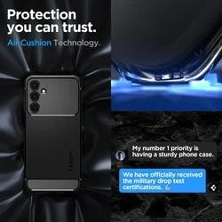 Samsung Galaxy A25 5G Telefontok - SPIGEN Rugged Armor - matt fekete hátlap tok-4