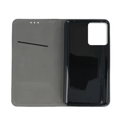 Xiaomi Redmi 13C Telefontok - Smart Magnetic fekete szilikon keretes mágneses könyvtok-3