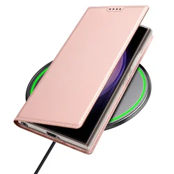 Samsung Galaxy S24 Ultra Telefontok - Dux Ducis rose gold flipcover tok-2