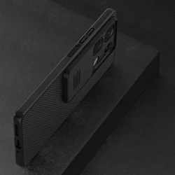 Xiaomi Redmi Note 13 5G Telefontok - Nillkin csúsztatható kameravédős fekete hátlap tok-5
