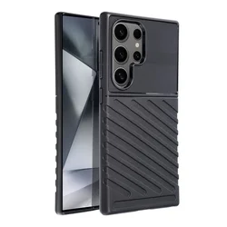 Samsung Galaxy S24 Ultra Telefontok - Thunder fekete ütésálló szilikon hátlap tok-1
