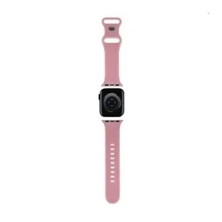 Okosóra szilikon szíj - Apple Watch Series 4/5/6/7/8/9/SE (38-40-41mm) szíj - Hello Kitty - pink szilikon szíj-2