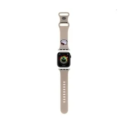 Okosóra szilikon szíj - Apple Watch Series 4/5/6/7/8/9/SE (38-40-41mm) szíj - Hello Kitty - bézs szilikon szíj-1