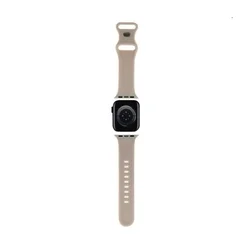 Okosóra szilikon szíj - Apple Watch Series 4/5/6/7/8/9/SE (38-40-41mm) szíj - Hello Kitty - bézs szilikon szíj-2