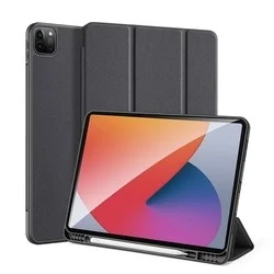 iPad Pro 12.9 2020 (4. gen) Tablettok - DUX DUCIS DOMO fekete ütésálló tok, ceruza tartóval-1