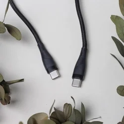 Maxlife MXUC-08 Kábel - Type-C (USB-C) / Type-C (USB-C) fekete szövet kábel 1m, 100W-2