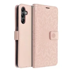 Samsung Galaxy A14 5G Telefontok - MEZZO mandala mintás rose gold mágneses szilikon keretes könyvtok-1