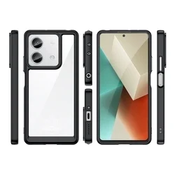 Xiaomi Redmi Note 13 Pro 5G Telefontok - átlátszó hátlap tok, fekete szilikon kerettel-1