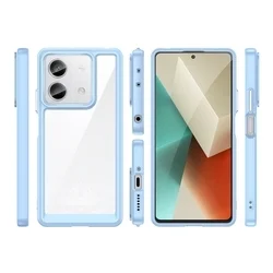 Xiaomi Redmi Note 13 Pro+ 5G Telefontok - átlátszó hátlap tok, kék szilikon kerettel-1