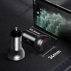 Baseus TZCCBX Autós töltő - autóstöltő + 3in1 kábel - (USB - Lightning / Type-C / MicroUSB) színes szövetkábel 4.8A, 1,2 m-6