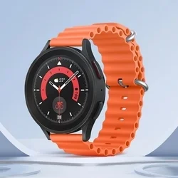 Okosóra szilikon szíj - Samsung Galaxy Watch 3 (45 mm) szíj - F- Design FS01 - narancssárga szilikon szíj (szíj szélesség: 22 mm)-2