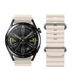 Okosóra szilikon szíj - Huawei Watch GT 3 (46 mm) szíj - F- Design FS01 - csontfehér szilikon szíj (szíj szélesség: 22 mm)-1
