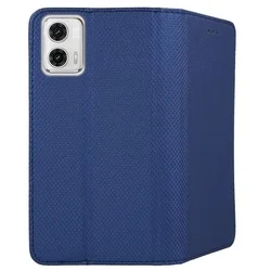 Motorola Moto G04 Telefontok - kék mágneses szilikon keretes könyvtok-2
