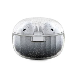 Guess TWS Headset - fekete csillámos vezeték nélküli stereo bluetooth headset, töltőtokkal-1