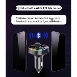 BC52L Transzmitter - autós FM/Bluetooth transzmitter + 2XUSB autós töltő, fekete-6