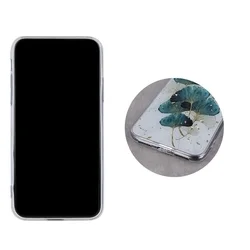 Samsung Galaxy A05s Telefontok - Gold Glam levelek - mintás műanyag hátlap tok, szilikon kerettel-2