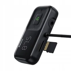 BASEUS Transzmitter - autós FM/Bluetooth transzmitter + 2XUSB autós töltő, fekete, 3,1A-2