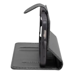 Honor X50 5G Telefontok - Tactical Field fekete szilikon keretes könyvtok mágneses ráhajtófüllel-1