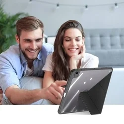 iPad Air 5 (2022, 10,9 coll) Tablettok - DUX DUCIS Magi fekete ütésálló tok, ceruzatartóval-3