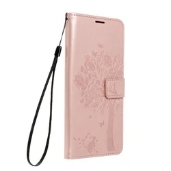 Telefontok Samsung Galaxy A35 5G - MEZZO fa mintás rose gold mágneses szilikon keretes könyvtok-2