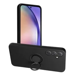 Telefontok Samsung Galaxy A35 5G - Grip fekete szilikon hátlap tok, kitámasztó ujjgyűrűvel-2
