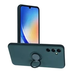 Telefontok Samsung Galaxy A35 5G - Grip zöld szilikon hátlap tok, kitámasztó ujjgyűrűvel-1