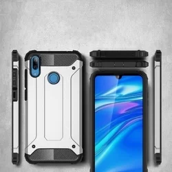 Telefontok Huawei Y7 2019 / Y7 Prime 2019 - Hibrid Armor Ütésálló tok - ezüst-4