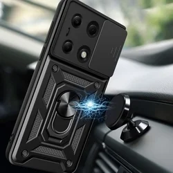Telefontok Xiaomi Redmi Note 13 Pro 5G - Camshield - fekete szilikon tok, kitámasztó ujjgyűrűvel, csúsztatható kameravédővel-2