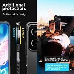 Telefontok Xiaomi Redmi Note 13 5G - SPIGEN Rugged Armor - matt fekete hátlap tok-11