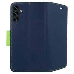 Telefontok Samsung Galaxy A55 5G - FANCY kék / zöld szilikon keretes könyvtok-1
