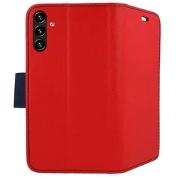 Telefontok Samsung Galaxy A55 5G - FANCY piros / kék szilikon keretes könyvtok-2