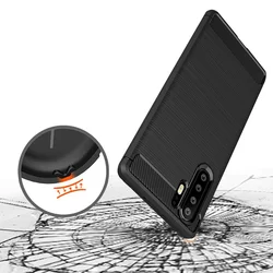 Huawei P30 Pro Telefontok - Forcell Carbon Fiber fekete szilikon tok-1