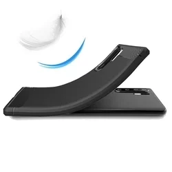 Huawei P30 Pro Telefontok - Forcell Carbon Fiber fekete szilikon tok-4