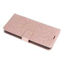 Telefontok Samsung Galaxy A55 5G - MEZZO mandala mintás rose gold mágneses szilikon keretes könyvtok-3