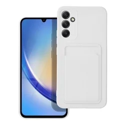 Telefontok Samsung Galaxy A55 5G - Forcell Card - fehér kártyatartós szilikon hátlap tok-1
