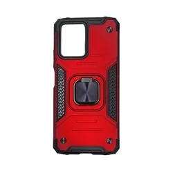 Telefontok Xiaomi Poco X5 5G - Nitro Ring Armor - piros gyűrűs, kitámasztható, ütésálló műanyag hátlaptok-1