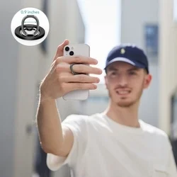 Telefontartó ESR HaloLock - MagSafe kompatibilis, fém kitámasztó, ujjgyűrű - fekete (1db)-2