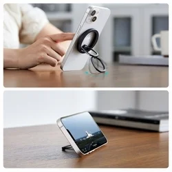 Telefontartó ESR HaloLock - MagSafe kompatibilis, fém kitámasztó, ujjgyűrű - fekete (1db)-3