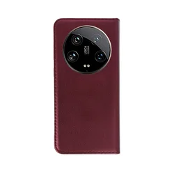 Telefontok Xiaomi Redmi A3 - Smart Magnetic burgundy szilikon keretes mágneses könyvtok-2