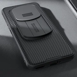 Telefontok Honor Magic6 Pro - Nillkin csúsztatható kameravédős fekete hátlap tok-3