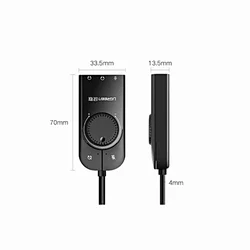 Adapter: Ugreen 40964 - USB / Audio jack külső sztereó hang adapter, fekete-1