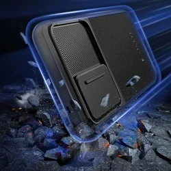 Telefontok Samsung Galaxy A55 5G - Tech- Protect- Velar Cam+ - fekete hátlap tok, csúsztatható kameravédővel-5