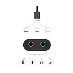 Ugreen 30724 adapter - USB / Audio jack sztereó hang adapter, fekete-1