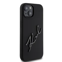 iPhone 15 - Karl Lagerfeld - KARL SCRIPT LOGO - hátlap tok, fekete-3