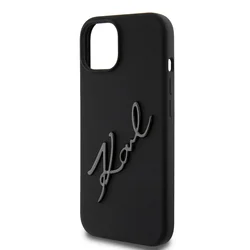 iPhone 15 - Karl Lagerfeld - KARL SCRIPT LOGO - hátlap tok, fekete-4