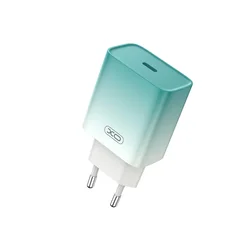 XO CE18 telefon töltő - Type-C (USB-C) fehér/kék hálózati töltőfej, 30W-1