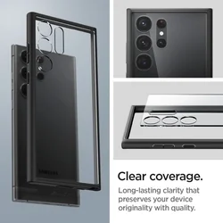 Telefontok Samsung Galaxy S23 Ultra - Spigen Matt Fekete / Átlátszó tok-11